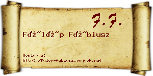 Fülöp Fábiusz névjegykártya